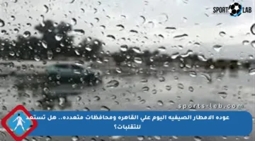 عودة الأمطار الصيفية اليوم على القاهرة ومحافظات متعددة.. هل تستعد للتقلبات؟